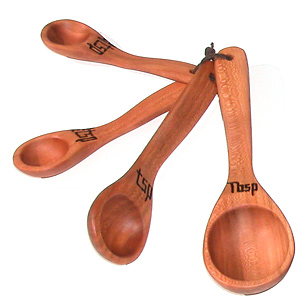 6 inch artisan wooden measuring  spoon set