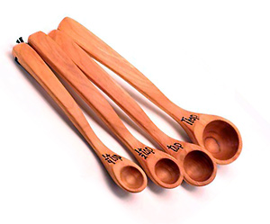 Long Handle Wood Measuring Spoons - Demarris Phillips