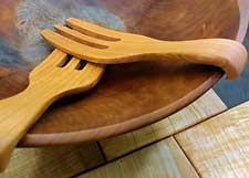 Hanging Hands Wood Salad Tongs