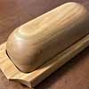 covered wooden butter dish