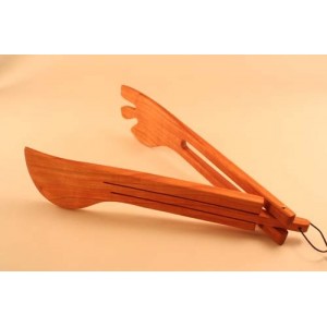 12 inch wood salad tongs